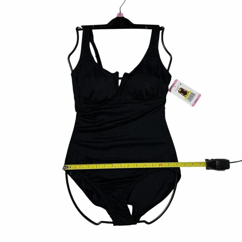 Anne Cole Women’s  Square Neck One Piece Swimsuit Smal Color Black